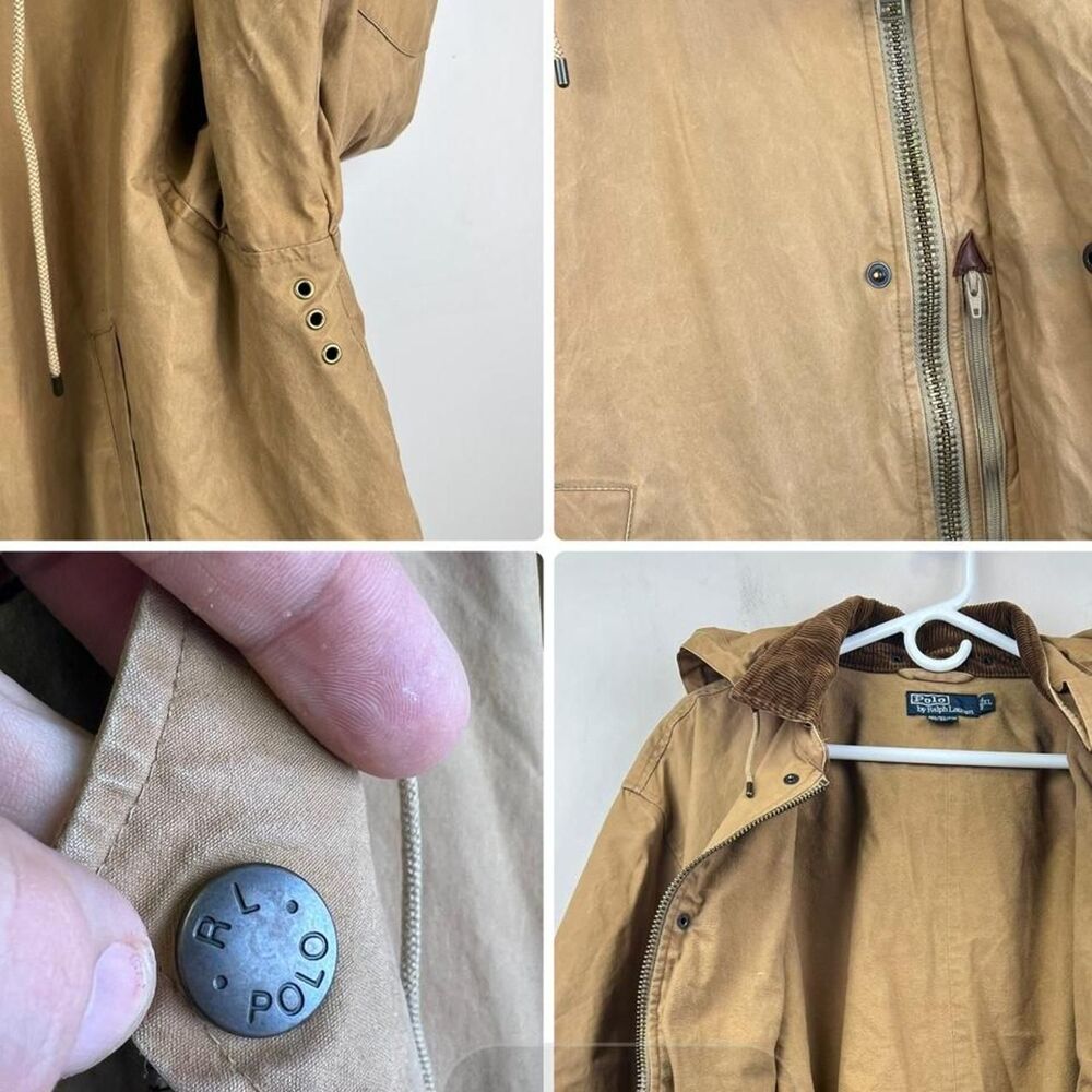 Vintage Polo Ralph Lauren Waxed Cotton Field Jacket Size XL - Picture 7 of 8